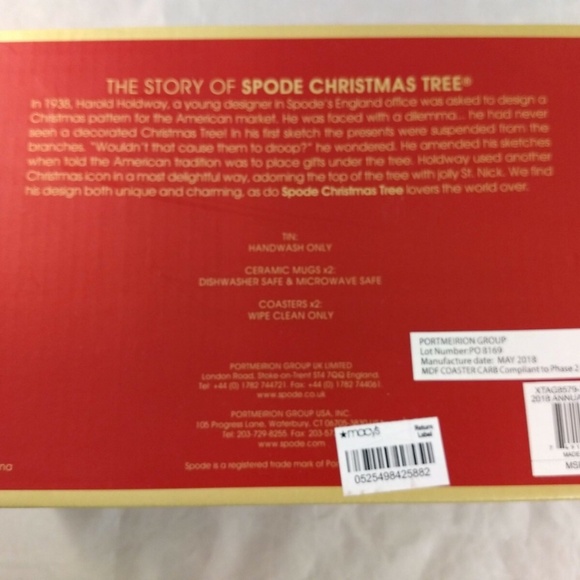 Set of TWO NIB Spode Christmas Tree 5 pc tin sets Poinsettia 4 mugs 2 tins - Picture 6 of 6